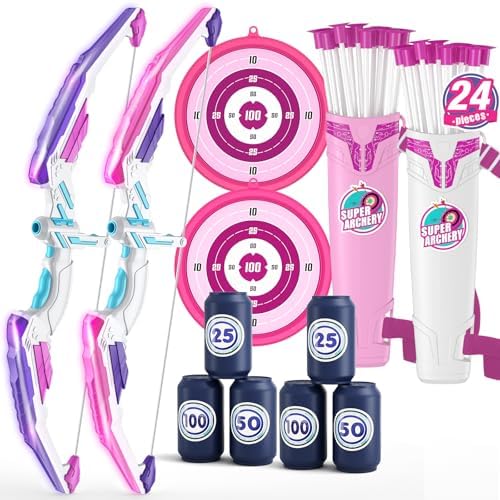 2 pack light up girls archery set