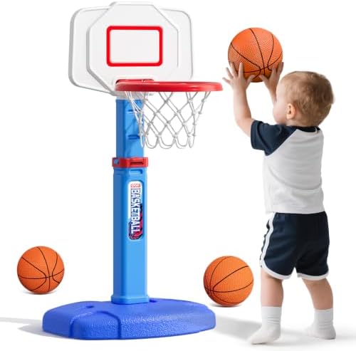 Adjustable indoor kids hoop