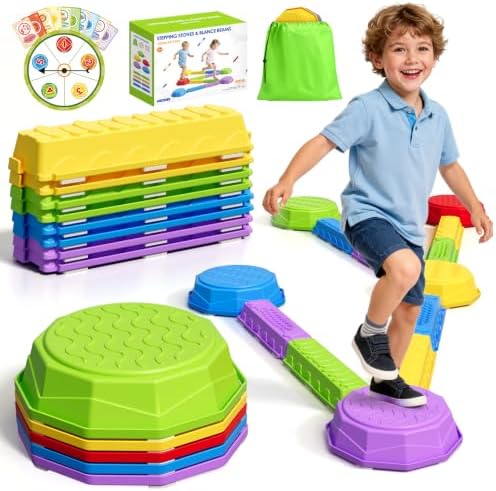 Balance beams and stepping stones obstacle course