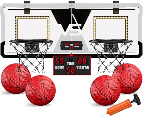 Dual shot over the door hoop with scoreboard