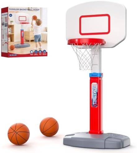Height adjustable kids hoop — gray