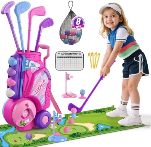 Kid golf set for ages 3 to 5 — pink