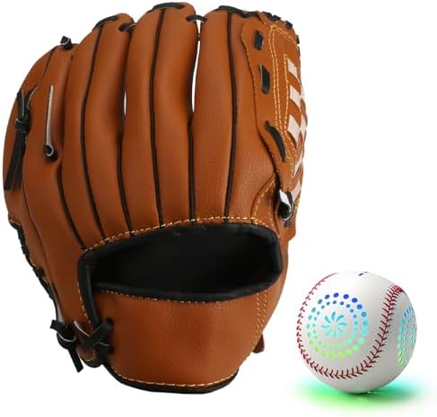 Kids baseball glove with light up baseball