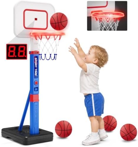 Kids hoop with scoreboard and LED rim