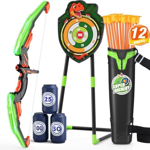 LED archery set with standing target — green