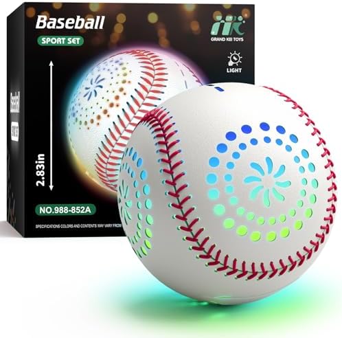 Light up baseball with 9 LED modes, rechargeable