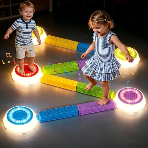 Light up stepping stones and balance beams