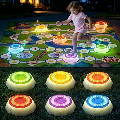 Light up stepping stones with game map