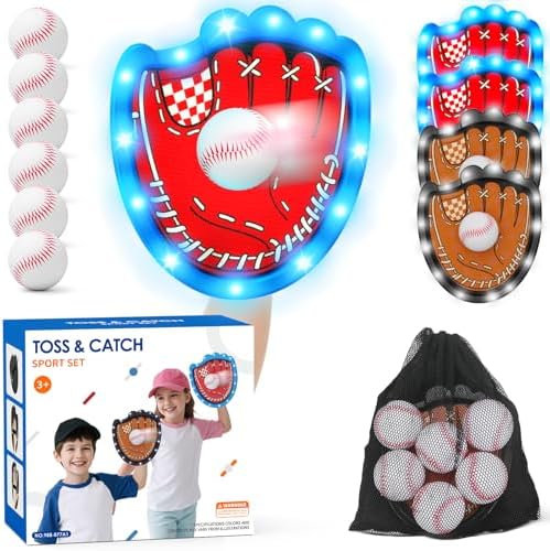 Light up toss and catch ball set