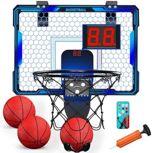 Remote control mini hoop with 7 LED modes — blue