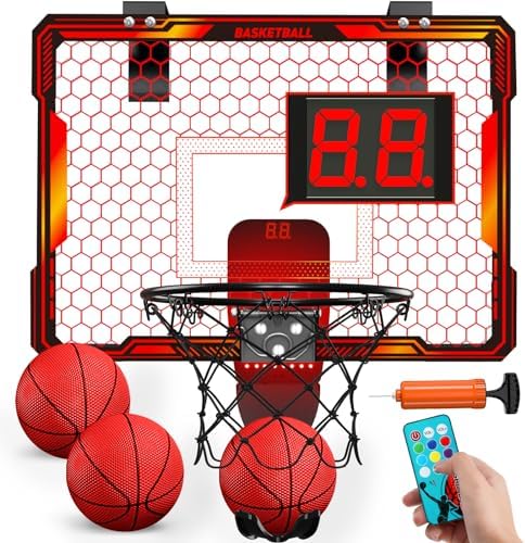 Remote control mini hoop with 7 LED modes — red