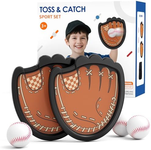 Toss and catch ball set with kids baseball glove